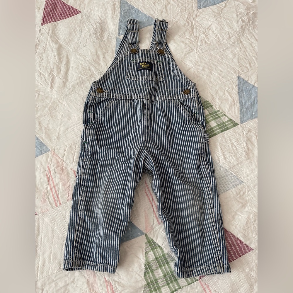 OshKosh B'gosh Navy & White Pinstripe Overalls